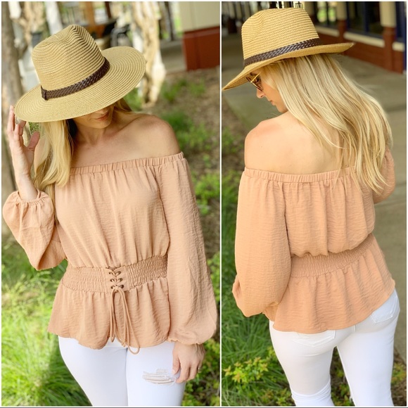 Infinity Raine Tops - Camel corset waist tunic Infinity Raine Tops - Camel corset waist tunic